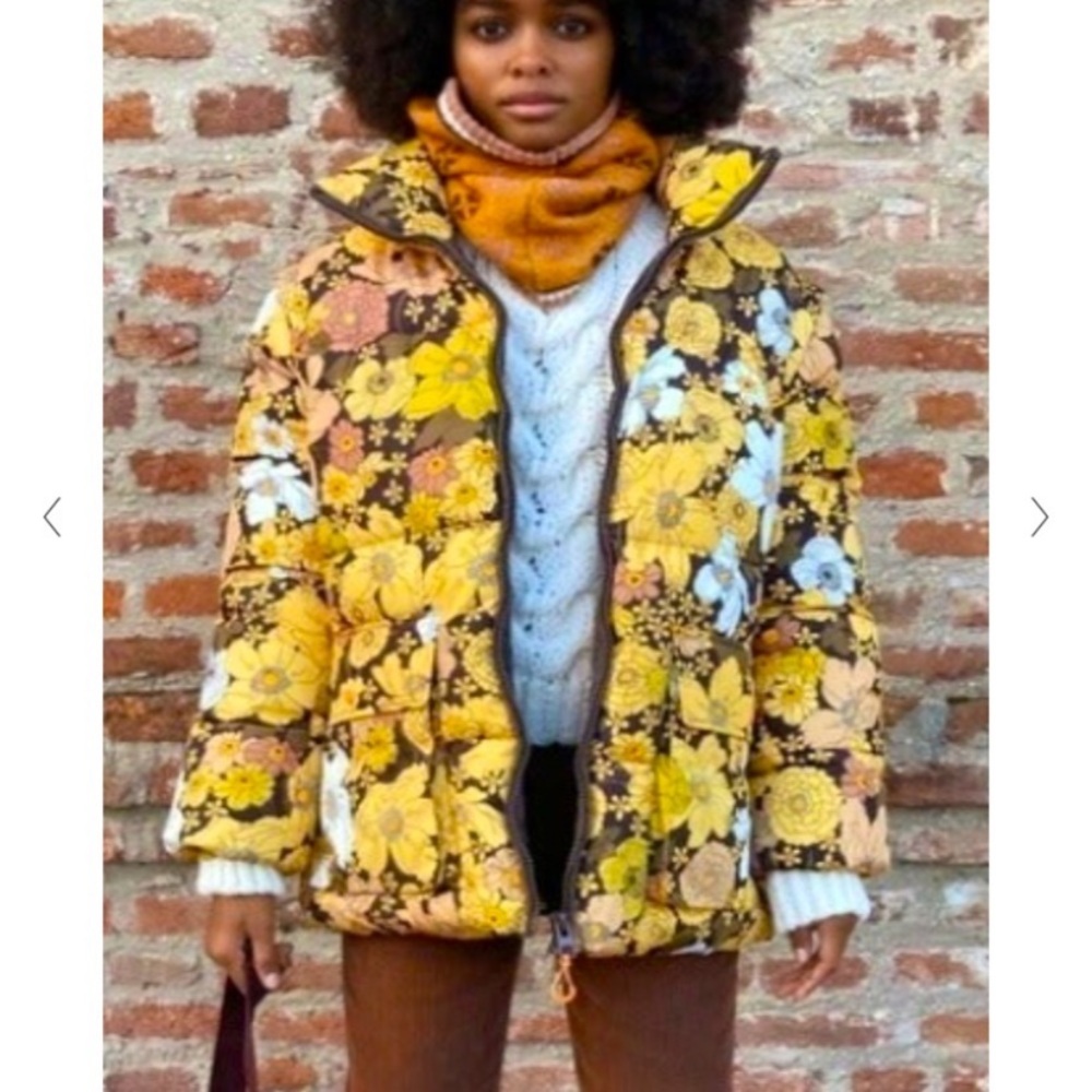 Zara Ski Collection Yellow Floral Jacket 3 in 1